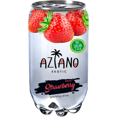 Напиток Aziano Клубника без сахара безалкогольный газированный