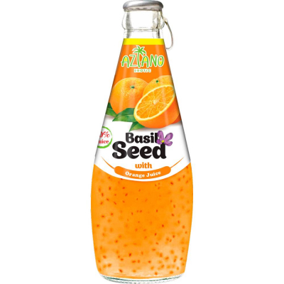Нектар Aziano Апельсина с семенами базилика 30% (Orange Juice with Basil Seed Drink)