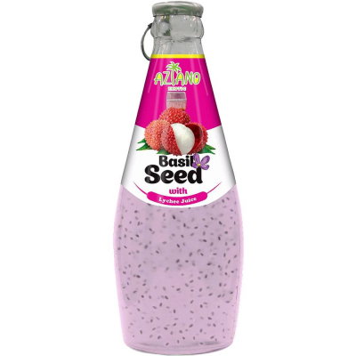 Нектар Aziano Личи с семенами базилика 30% (Lychee Juice with Basil Seed Drink) 