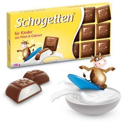 Шоколад молочный Schogetten For Kids Альпийский с кремовой сливочной начинкой