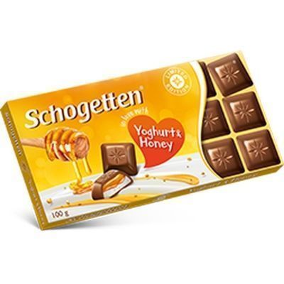 Шоколад молочный Schogetten с начинкой из обезжиренного йогурта, меда и с гранулами меда «Yoghurt&Honey»