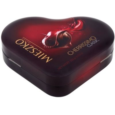 Шоколадный набор Mieszko Cherrissimo Classic Heart Tin с вишней в алкоголе сердце ж/б