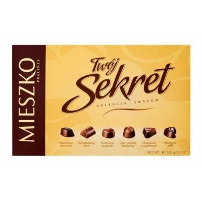 Шоколадный набор Mieszko Твой Секрет Chocolates Ассорти из темного и молочного шоколада с начинкой (6 вкусов)
