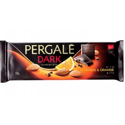 Шоколад темный Pergale с карамелизированным миндалем и апельсином