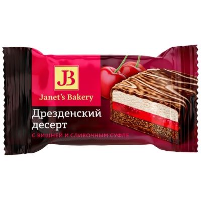 Десерт Славянка Janet's Bekery Дрезденский с вишней и сливочным суфле