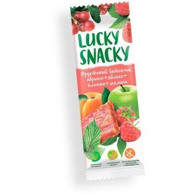 Батончик фруктовый Lucky Snacky с клюквой и малиной