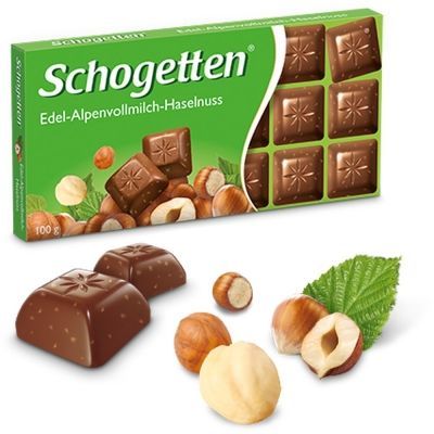 Шоколад молочный Schogetten Milk Chocolate With Hazelnuts альпийский с фундуком