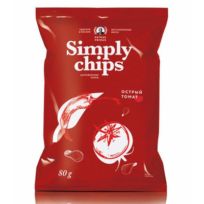Картофельные чипсы Simply chips острый томат 