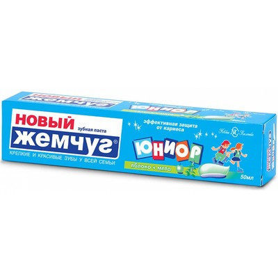 Зубная паста Новый Жемчуг Юниор Яблоко и мята