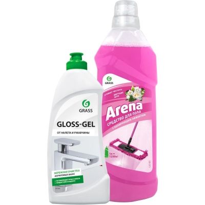 Чистящее средство Gloss gel + Моющее средство Arena цветущий лотос