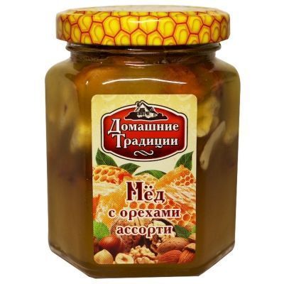 Мед натуральный Домашние Традиции ореховое ассорти ГОСТ ст/б