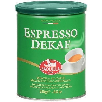 Кофе Saquella молотый без кофеина Espresso Dekaf жесть