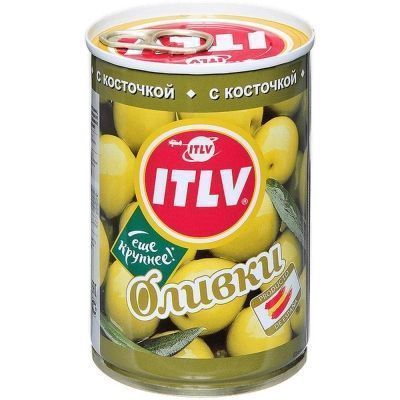 Оливки зеленые ITLV с косточкой ж/б