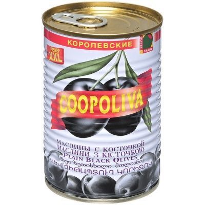 Маслины Coopoliva королевские с косточкой 80/120 ж/б