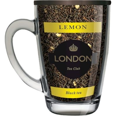 Чай London Tea Club черный байховый Лимон в стеклянной кружке