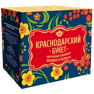 Чай Краснодарский букет черный с васильком и мелиссой