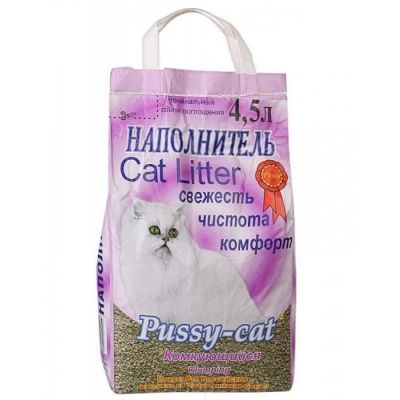 Наполнитель Pussy-cat Комкующийся фиол.