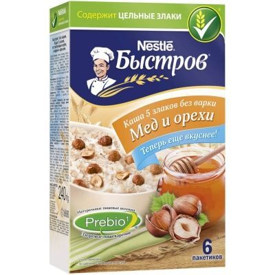Каша Быстров 5 злаков Мёд Орехи