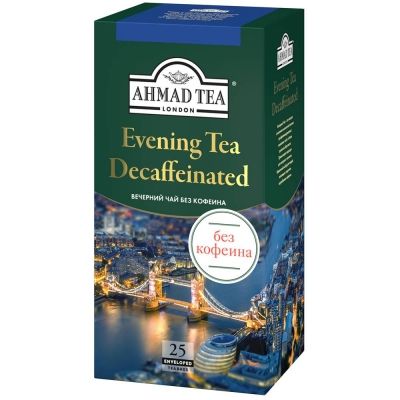 Чай черный Ахмад Evening tea decaffeinated 25 пак. с ярл. в конверте