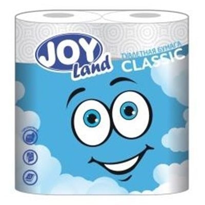 Туалетная бумага JOY Land Classic 2 слоя 4 рулона белая