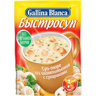 Суп-пюре Gallina Blanca Быстросуп Из шампиньонов с сухариками