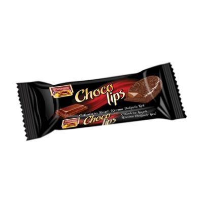 Бисквит шоколадный Saray Сhoko Lips покрытый молочным шоколадом с начинкой из натурального шоколада