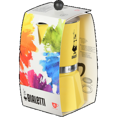 Кофеварка гейзерная Bialetti Rainbow жёлтая на 6 чашек