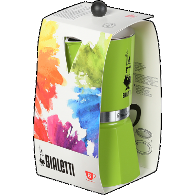 Кофеварка гейзерная Bialetti Rainbow зелёная на 6 чашек