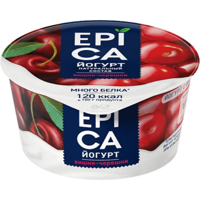 Йогурт Epica с вишней и черешней 4,8%