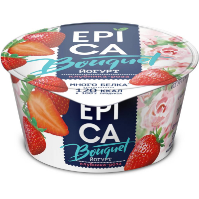 Йогурт Epica Bouquet с клубникой и розой 4,8%