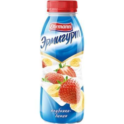 Продукт йогуртный Эрмигурт питьевой 1,2% с клубникой и бананом