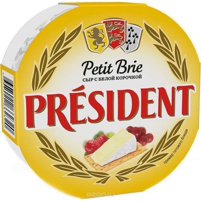 Сыр мягкий Президент Petit Brie с белой плесенью 60%