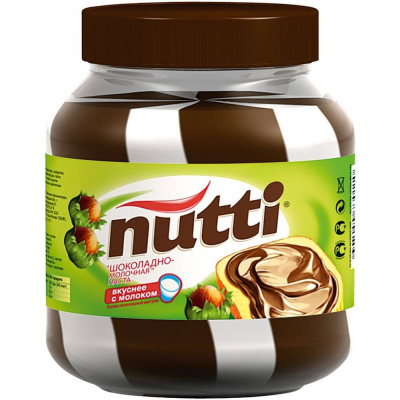Паста шоколадно-молочная ореховая Nutti стекло