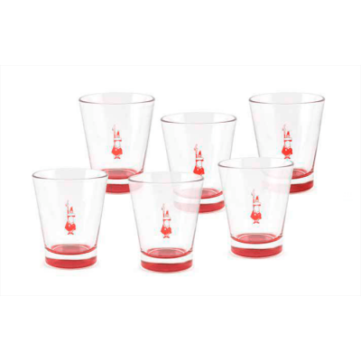 Набор из 6 стаканов, красный, стекло