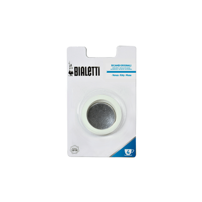 Набор Bialetti 3 уплотнителя + 1 Фильтр для стальных коф 4 пор.
