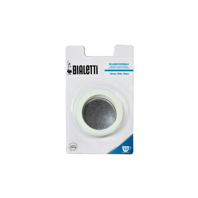 Набор Bialetti 3 уплотнителя + 1 Фильтр для стальных кофеварок 10 пор.