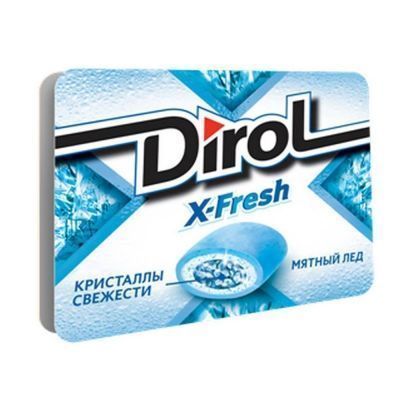 Жевательная резинка Dirol X-Fresh Мятный Лед без сахара со вкусом перечной мяты