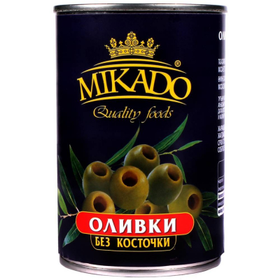 Оливки зеленые Mikado без косточки ж/б