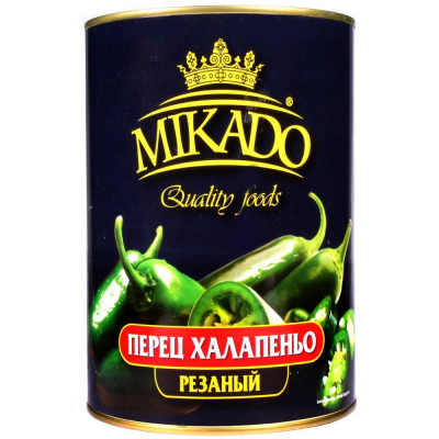 Перец Mikado Халапеньо зеленый резаный маринованный ж/б
