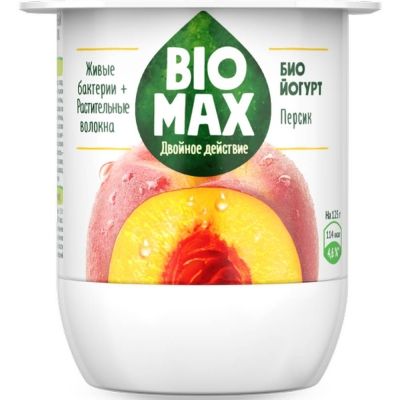 Йогурт BioMax с инулином 2,2% персик