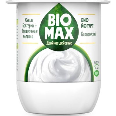Йогурт BioMax с инулином 2,7% натуральный