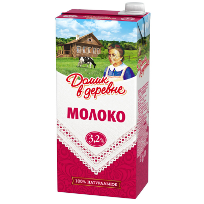 Молоко ультрапастеризованное Домик в деревне 3,2%
