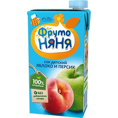 Сок ФрутоНяня яблоко, персик детское питание