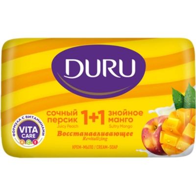 Туалетное крем-мыло Duru 1+1 Сочный персик&Знойное манго