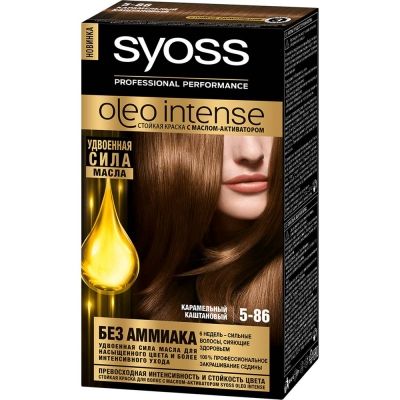 Краска для волос Syoss Oleo Intense 5-86 Карамельный каштановый