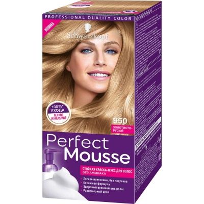 Стойкая краска-мусс для волос Perfect Mousse 950 Золотисто-Русый