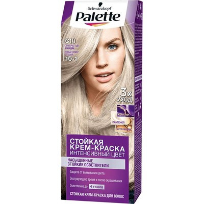 Стойкая крем-краска для волос Palette ICC C10 (10-1) Серебристый блондин