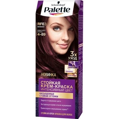 Стойкая крем-краска для волос Palette ICC RFE3 Баклажан(маска уход)