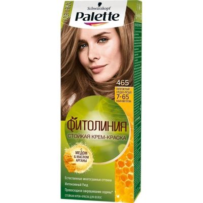 Стойкая крем-краска для волос Palette Фитолиния 465 (7-65) Золотистый средне-русый