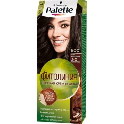Стойкая крем-краска для волос Palette Фитолиния 800 Темно-каштановый